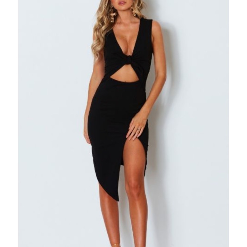 Black midi dress